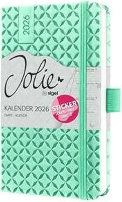 Obrázek produktu pro sigel J6127 sigel knižní kalendář Jolie Flair 2026, Imitace kůže, A5, mint