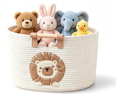 Immagine prodotto di Cesto in cotone con maniglia per riporre oggetti nella cameretta dei bambini