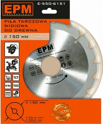 Obrázok produktu pre Píla s oceľovým zubom, priemer 150 mm, 40 zubov - E-550-6154