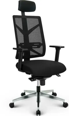 Produktbild von VERSEE V1801 Stoff Chefsessel Schwarz – ergonomischer Schreibtischstuhl, hochwertiger Bürostuhl, bequemer Drehstuhl, bis 150 kg belastbar