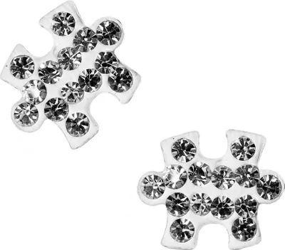 Produktbild von 925 Sterling Silber Ohrstecker Puzzle in weiß