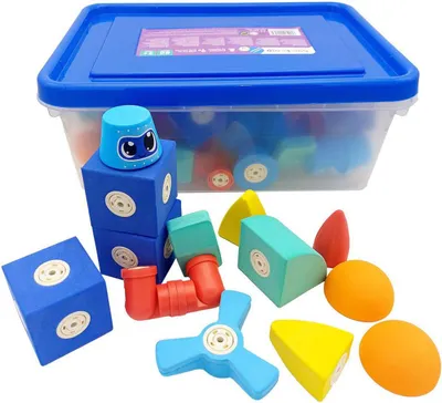 Zdjęcie produktu dla Blockaroo – magnetyczne klocki do budowania, 60 sztuk, zabawki do kąpieli