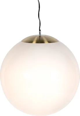 Zdjęcie produktu dla QAZQA – nowoczesna skandynawska lampa wisząca I lampa wisząca I oprawa wisząca Opalowe szkło 50 cm – kula 50 I salon I sypialnia – kula I kulisty – odpowiednia do żarówek LED E27
