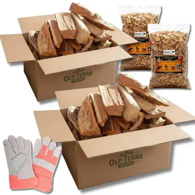 Holzbox 20 kg für Kamin, Grill & Pizzaofen mit Fruchtchips