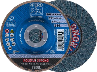 Produktbild von 1 Stück Pferd Lamellenschleifscheibe POLIFAN SGP-Strong PFC Z36 D.115mm