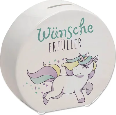 Produktbild von Einhorn Spardose mit Spruch Wünscheerfüller