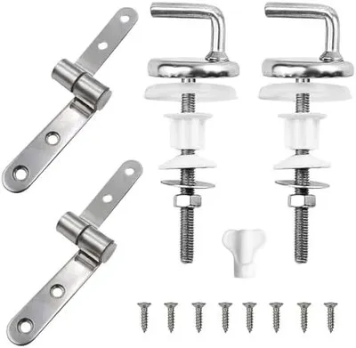 Produktbild von WC Sitz Befestigung, 2 Stück Edelstahl WC Sitz Ersatzteile Universal Toilettendeckel Befestigung WC Befestigungsset Zubehör WC Sitz Scharniere für Toilettensitzschrauben