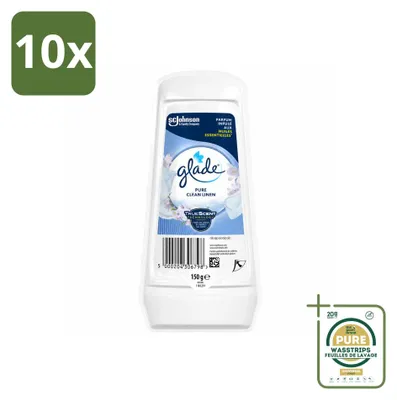 Obrázek produktu pro 10 kusů osvěžovače vzduchu Glade Gel – vůně Čisté prádlo – 150 g – balení