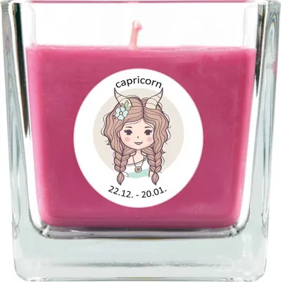 Zdjęcie produktu dla HS Candle "Zodiac" świeca zapachowa lawenda w słoiku ( Koziorożec ) - wiele motywów do wyboru, 190g - czas palenia do 50 godzin - Koziorożec