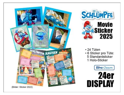 Zdjęcie produktu dla Smerfy - Film 2025 Naklejka - 24er DISPLAY