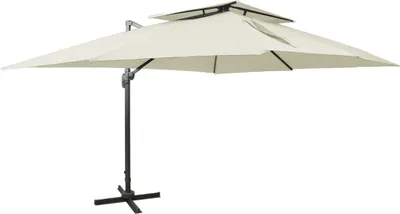 Obrázek produktu pro Maison Exclusive – slunečník s dvojitou střechou, barva písková, 400 x 300 cm