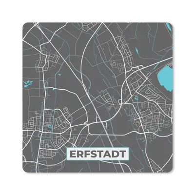 Produktbild von MuchoWow® Mauspad Mousepad Deutschland - Blau - Erfstadt - Stadtplan - Karte 20x20 cm - Mousepads - Maus Mat - Pad - Mausunterlage - Desk Mat - Bureauartikeln