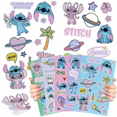 Produktbild von DISNEY Stitch selbstklebende Sticker für Kinder – großes Sticker-Set, 92 Stück auf 5 Bögen