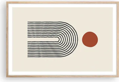 Produktbild von Gerahmtes Poster - Rahmen in heller Eiche - Abstraktion Grafik Linien - 91,5x61 cm - Wand Bild - Wanddeko - Wandbilder - Kunstposter - Wandposter - Bilderrahmen - Bilder - Kunstdruck - P2NAA91x61-5035