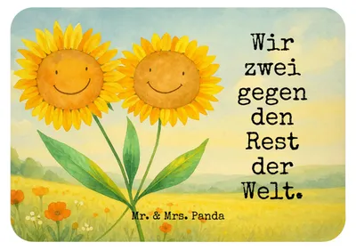 Produktbild von Mr. & Mrs. Panda magnet Blume Sonnenblume Design - Weiß - Geschenk, Garten, Sonnenblumen, rechteckmagnet, Beste Freundin, Kühlschrankmagnet, haftmagnet, Best Friends