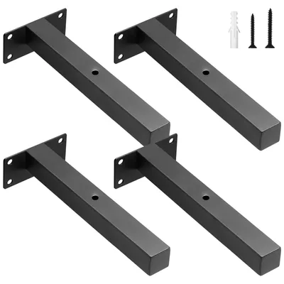 Produktbild von Plankbeugels schwarz, 4 Stück, 20 cm, Wandhalterung für Regale
