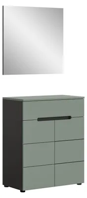 Productafbeelding van Garderobeset Canu | Basaltgrijs / Smaragdgroen | 2-delig