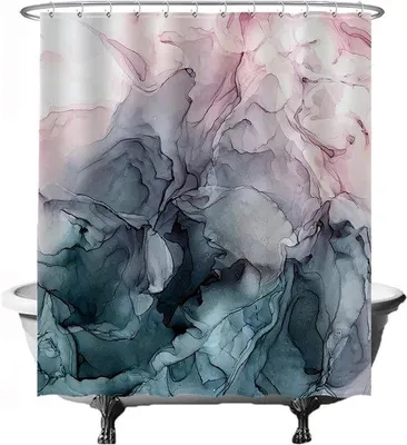 Image de Rideau de douche imperméable 180 x 200 cm, bleu et violet