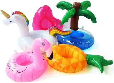 Produktbild von Aufblasbarer Getränkehalter für Schwimmbad mit Reparaturflicken Einhorndesign