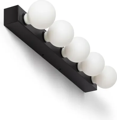 Produktbild von LED Wandleuchte Badezimmer Metall 5 Strahler Aizkra Schwarz