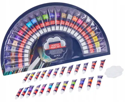 Produktbild von Van Bleiswijck Acrylfarben-Set 24 Farben Malset mit Palette