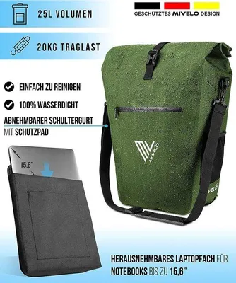 Produktbild von Famanu Fahrradtasche 25L - Schwarz
