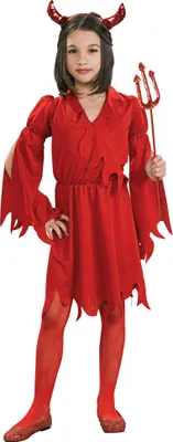 Produktbild von Teufelskleid - Halloween Kostüm Kinder Mädchen Kindergröße: 134-140