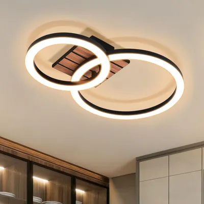 Produktbild von ZMH Deckenleuchte LED Schlafzimmer Deckenlampe 44cm Küchenlampe 3000K Flur 14W Schlafzimmerlampe 2 Ring Design Wohnzimmerlampe für Küche Schlafzimmer