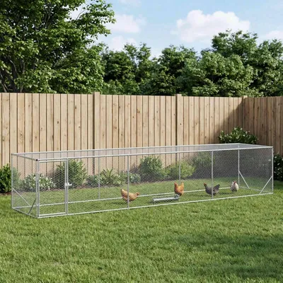 Produktbild von Möbel Hühnerzelt Silber 500 x 100 x 100 cm Verzinkter Stahl - Kleintier-Ställe &55605