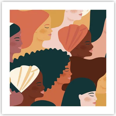 Produktbild von Poster - Poster ohne Rahmen - Frauen Multikulturalismus Modern - 50x50 cm - Wand Bild - Wanddeko - Wandbilder - Kunstposter - Wandposter - Bilder - Kunstdruck - Wanddekoration - P2XAC50x50-4500