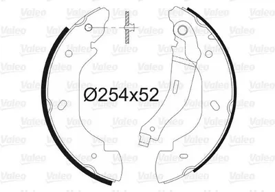 Produktbild von VALEO Bremsbackensatz Trommelbremse Hinten für FORD Transit Mk6 Kasten (V347, V348, FA) 254mm 564023
