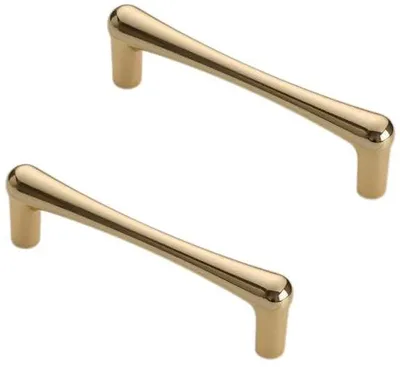 Produktbild von Unyqoos® Set 2x goldene Möbelgriffe – 96 mm Lochabstand, 109 mm Länge, Zinklegierung für Schränke & Schiebetüren