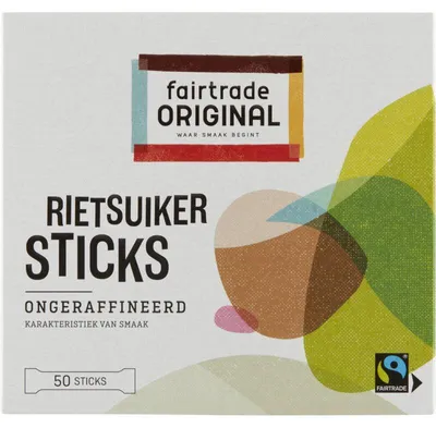 Obrázek produktu pro Fairtrade Original Ruwe Rietsuiker Sticks 200g - nerafinovaný třtinový cukr, spravedlivý a udržitelný