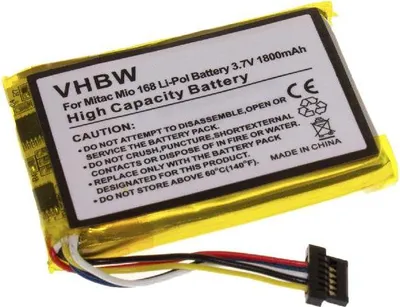 Produktbild von vhbw Akku kompatibel mit Typhoon MyGuide 6500XL Extended GPS Navigation Navi (1800 mAh, 3,7 V, Li-Polymer)