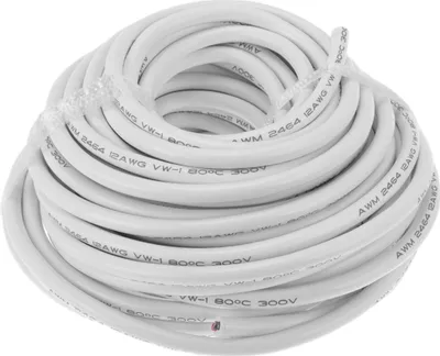 Produktbild von Elektrische Masseleitung Automobil-Stromleitung 69FT Weiß TC 1 Stück 12AWG 2 Leiter Vollständig isoliert & Soft-Touch-Mantel Universal