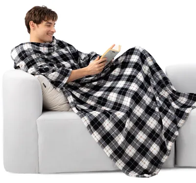 Productafbeelding van Solidchoice - Fleece Deken met Mouwen, 140x170 cm