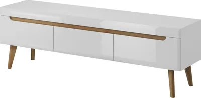 Produktbild von Furniture24 Tv Schrank NORDI Lowboard Unterschrank Skandinavische Stil Weiß/Weiß Hochglanz
