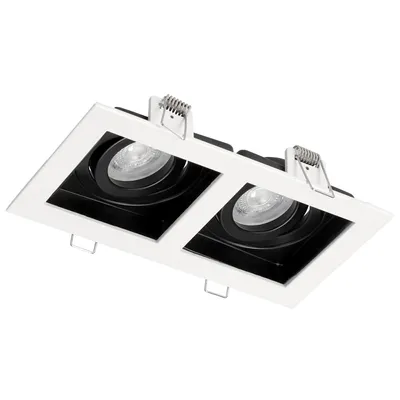 Immagine prodotto di Faretto da incasso a soffitto RUTEN 2 WHITE quadrato doppio bianco e nero EDO777129 EDO