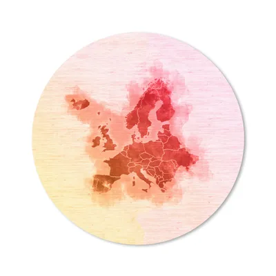 Produktbild von MuchoWow® Mauspad Mousepad Europa - Aquarell - Rot 40x40 cm - Mousepads - Maus Mat - Pad - Mausunterlage - Schreibtisch Accessoires