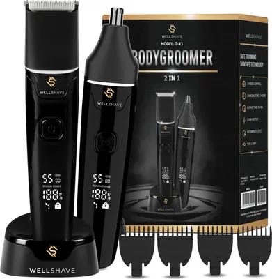Produktbild von Wellshave 2 in 1 Bodygroomer Men - Multitrimmer für Körper und Bart - Schamhaartrimmer Men - Körpertrimmer Men - Nasentrimmer - Dual Groomer