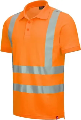 Produktbild von Nitras Motion Tex VIZ Warnschutz Poloshirt | Gr. XS - 6XL | orange | 10 Shirts