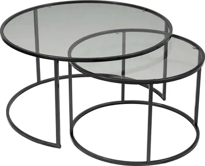 Produktbild von Skye Decor, Black-Grey-80-60, Couchtische, Schwarz, Glas, 80 x 43 x 80 cm