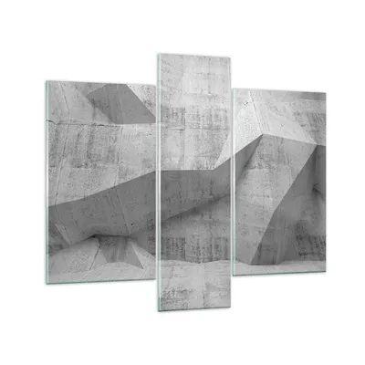 Produktbild von Bilder auf glas - 3 Teile - Beton Wand Grau - 95x80cm - Glasbilder - Wandbilder - Bilder - Kunstdruck - zum Aufhängen bereit - Wanddekoration aus Glas - Glas Bilder - Wandbild auf Glas - GCB95x80-4183