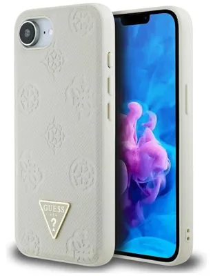 Produktbild von Guess Grained Hot Stamp Etui für iPhone 16e Beige