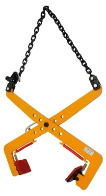 Produktbild von Steinhebeklemme - Steinklemme - Selbstspannender Scherenmechanismus - Tragkraft 500 kg - Verstellbare Öffnung 33–71 cm - Für Bagger
