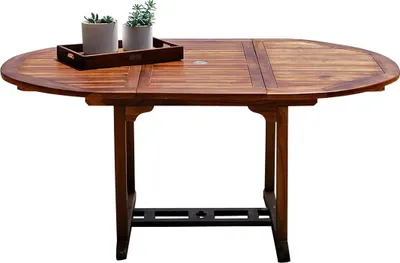 Produktbild von Ovaler Gartentisch geöltes Teakholz 6/8 Personen