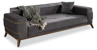 Produktbild von s Graues Sofa-Set Designer 3-Sitzer Moderne Polstersofas