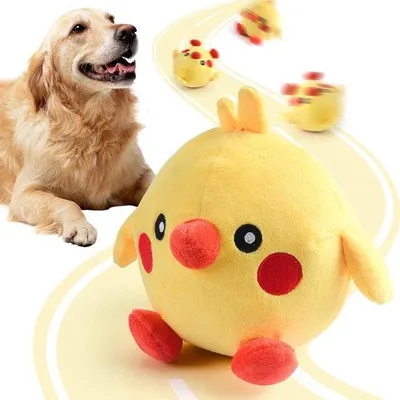 Produktbild von Interaktives Hundespielzeug aus robustem Plüsch mit Stuiterfunktion und Musik