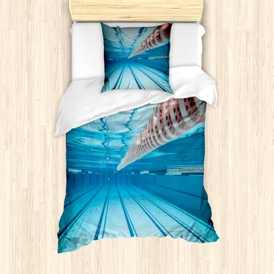 Produktbild von ABAKUHAUS Sport Mantele, Schwimmbad Sport anzeigen, Milbensicher Allergiker geeignet mit Kissenbezügen, 135 cm x 200 cm - 80 x 80 cm, Himmelblau