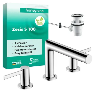 Produktbild von HANSGROHE 74733000 3-Loch Waschtischarmatur 100 Zesis S